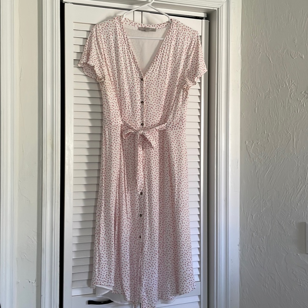 Loft midi button up dress.